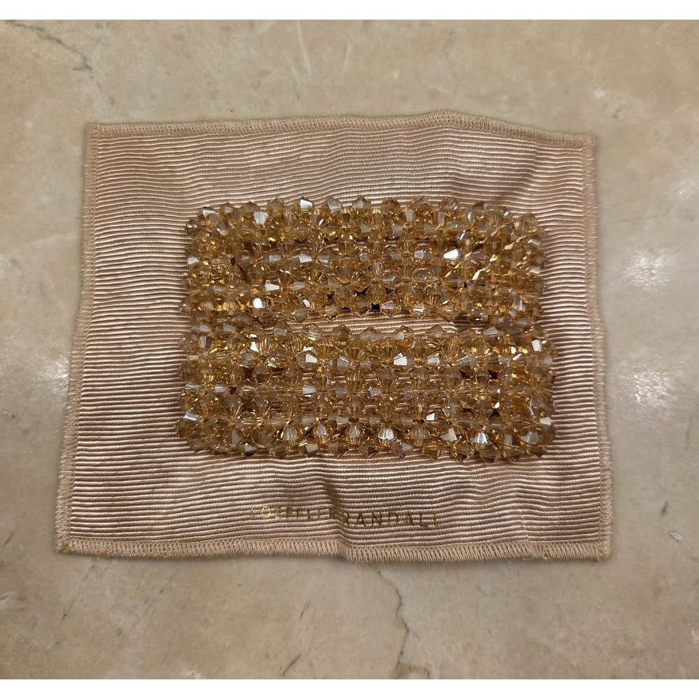 Two Loeffler Randall Cypress Amber Beaded Hair Clips 3x1